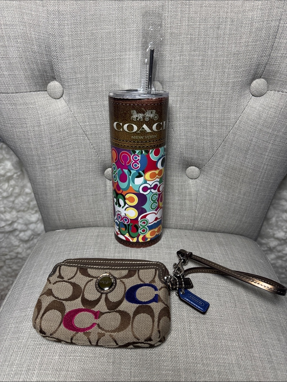 Coach Khaki Signature Crossbody with Multicolor 'C' Accents - Picture 12 of 13